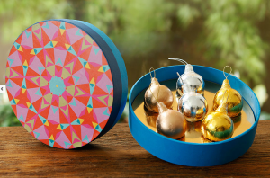 Tchocolath - caixa Mandala com 6 bolas de natal
