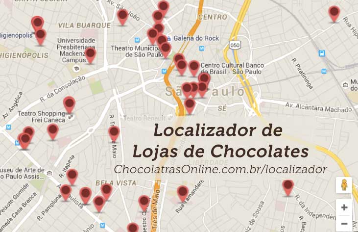 Localizador de lojas de chocolates