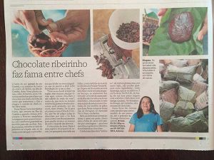 Caderno Paladar do jornal Estadão - matéria sobre chocolate e cacau do Pará